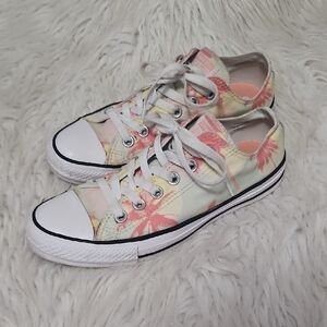 Converse ALL STAR OX Canvas Tropical Print Low Tops SZ 7.5